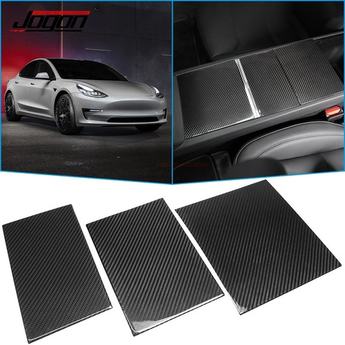Para Tesla Modelo 3 2024+ Consola Central de Carbono Genuino Caja de Almacenamiento Tapa Cubierta Borde - Imagen 1 de 9