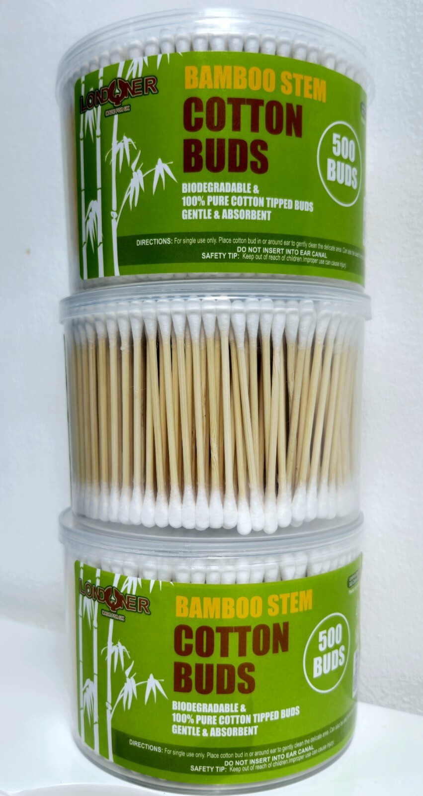 1500 cogollos de algodón tallo de bambú biodegradables 100 % algodón puro con punta 3x500 cogollos nuevos
