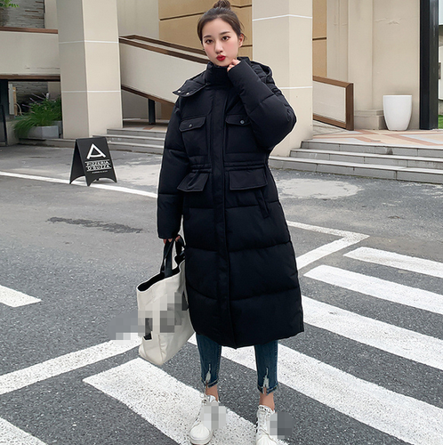 Fashion Womens Hooded Padded Puffer Winter Jacket Long Down Cotton Coat Outwear - Picture 3 of 20