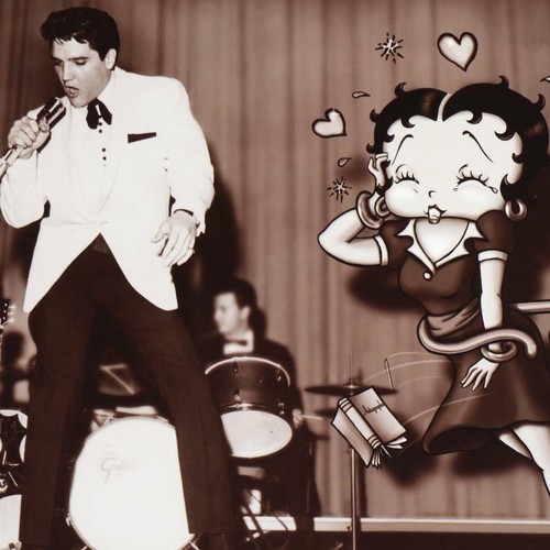 Betty Boop & Elvis Limited Edition Lithographie Sammlerstück Animationskunst - Bild 2 von 3