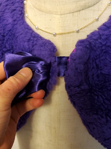 cherokee Fur Short Sleeve Shrug Tie Bolero Purple xl/tg - Picture 2 of 9