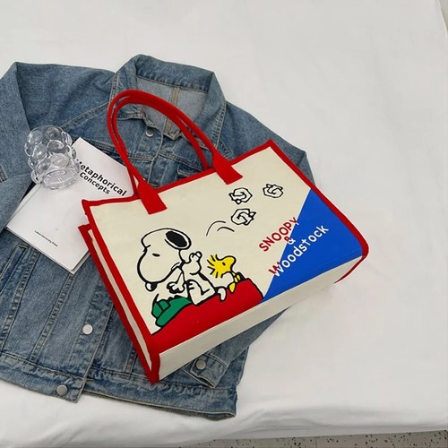 Bolso de Hombro de Lona Peanuts Snoopy Damas Dibujos Animados Mamá Shopper Bolso de Mano NUEVO - Imagen 4 de 16