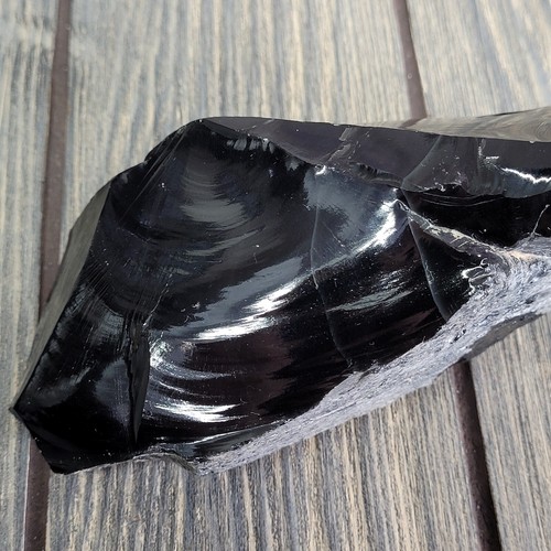 15oz Natural Smooth Obsidian 5.5" Freeform Mexico Protection Scrying AA Grade - Picture 8 of 11