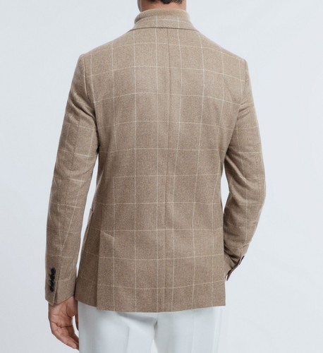 Men Blazer Jacket Peak Lapel Double Breasted Formal Wedding Business Casual - Imagen 6 de 9