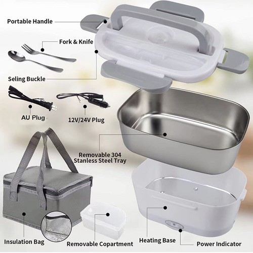 12V/220V Plug Electric Lunch Box Food Warmer Portable Food Heater for Car & Home - Picture 2 of 5