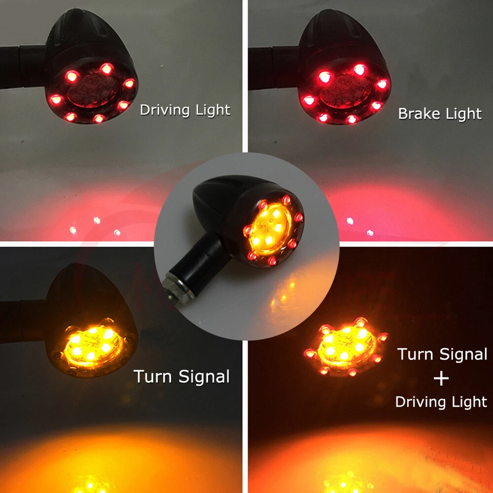 Para Yamaha V Star 250 650 950 1100 1300 4x Luces LED intermitentes de freno de giro Foto 4 de 4