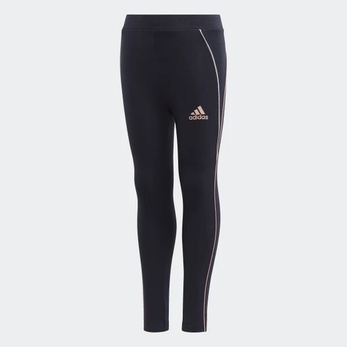 Adidas Girls Kids Junior Cotton Leggings Trousers Navy Blue Size Age 9-10 Years