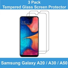 3 Pack Premium Tempered Glass Screen Protector For Samsung Galaxy A20 A30 A50