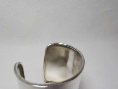 VINTAGE STERLING SILVER LARGE CUFF BRACELET 2.5 INCH - Picture 14 of 14