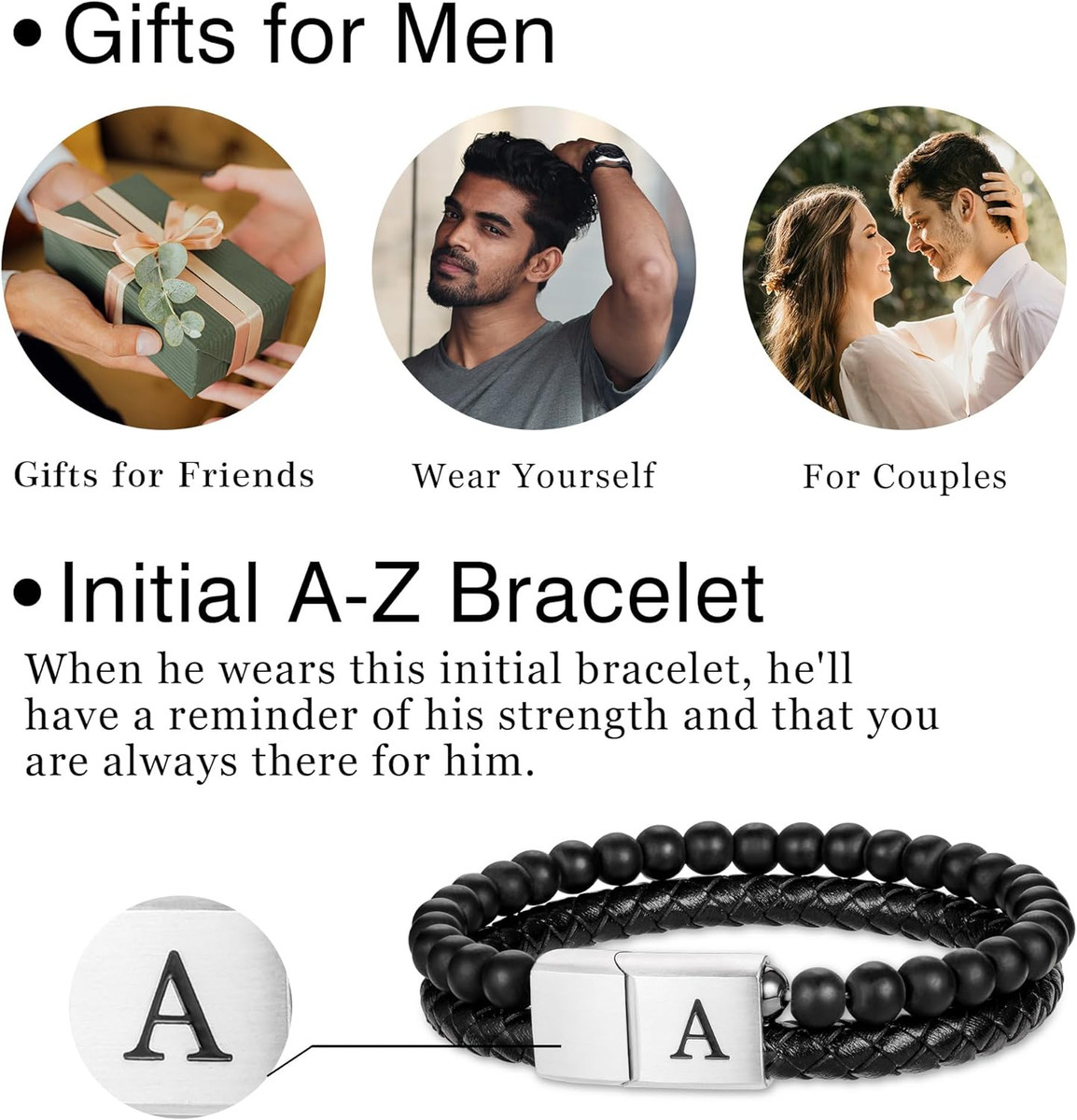 Initial bracelets shop for him