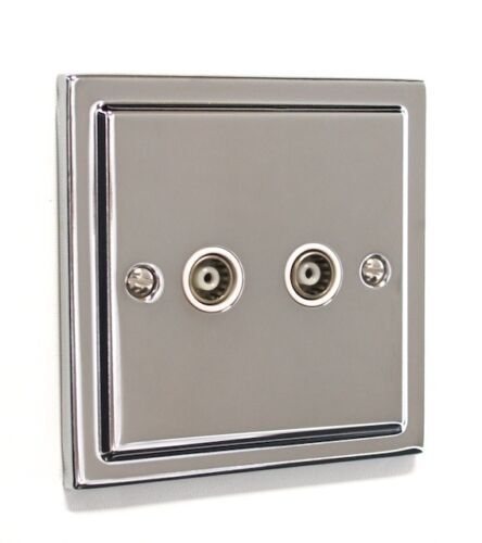 Polished Chrome Square Stepped Edge Sockets and Switches - Regency Range USB - Picture 21 of 31