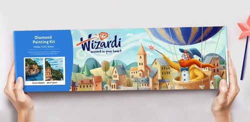 Kit pittura gemme diamanti Wizardi / arte cristallo 3D / pittura cristallo - Foto 3 di 106
