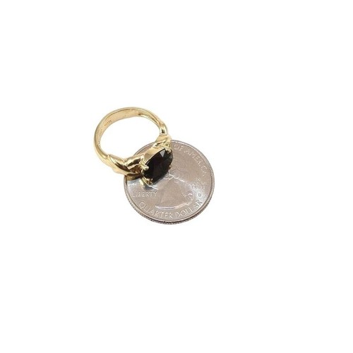 Massiver Plumb 14K Gelbgold X Hugs schwarzer Onyx Ring Größe 6,5 - Bild 6 von 6