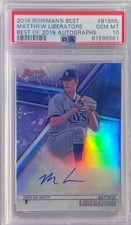 MATTHEW LIBERATORE 2018 BOWMAN'S BEST OF 2018 REFRACTOR AUTO #B18ML PSA 10 GEM