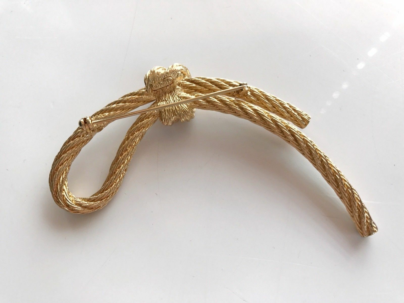 Vintage Christian Dior Brooch Twisted Rope Knot Loop … - Gem Vintage Christian Dior Brooch Twisted Rope Knot Loop … - Gem