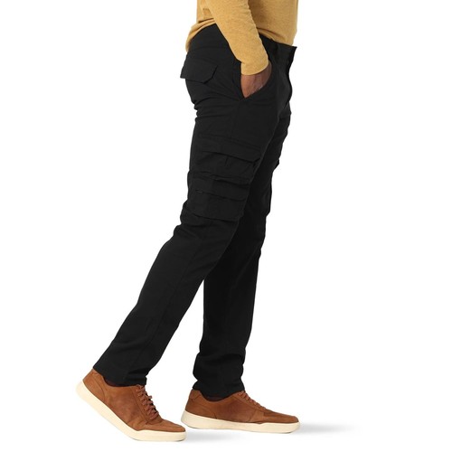 Wrangler Men's Stretch Taper Leg Regular Fit Cargo Pants All Sizes Black/Camo - Picture 11 of 17