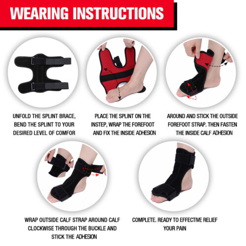 Plantar Fasciitis Dorsal Night Splint Foot Drop Brace Achilles Tendonitis Heel - Picture 4 of 7