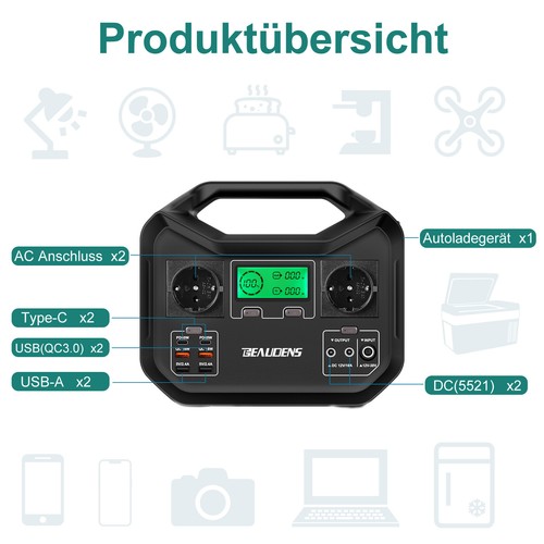 1000W/500W Solar Generator Power Station Mit 100W Faltbare Solarpanel Solarzelle - Bild 131 von 150