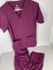 Adar Pro Movement Booster Modern Women V-Neck Scrub Top  Pants set. Sz XS