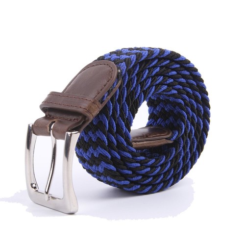 Canvas Elastic Fabric Woven Stretch Multicolored Braided Belts - Picture 14 of 22