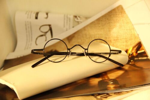 Ultralight Retro Classic Small Round 34mm Glasses Black Eyeglass Frame US Store - Picture 6 of 13