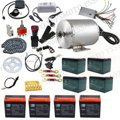 48V 1800W Elektromotor Akku + Kit für GoKart Quad Trike Golfwagen Buggy Rasierer - Bild 1 von 39