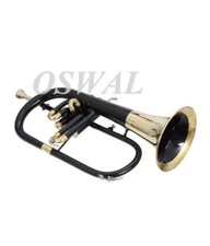Flugel horn BLACK brass finish BB pitch with Hard case And Mouthpiece
