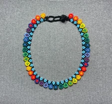 Embera Chami beaded choker by women of the Colombian indigenous tribe 5016