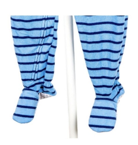 NWOT Carter’s dog blue striped fleece sleeper Size 4T Cozy Warm Zipper Pjs - Picture 4 of 4