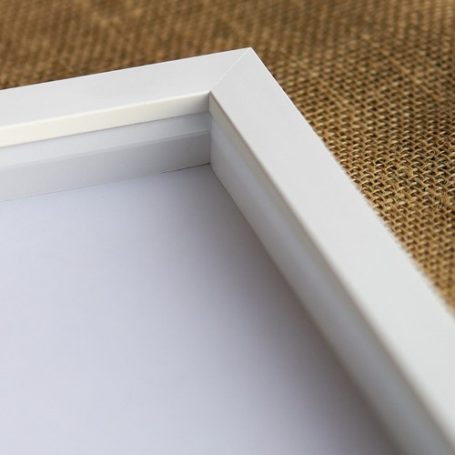 White 24x30 Wood Shadow Box With Silver Acid-Free Backing 11/16 Usable Depth - Picture 3 of 8
