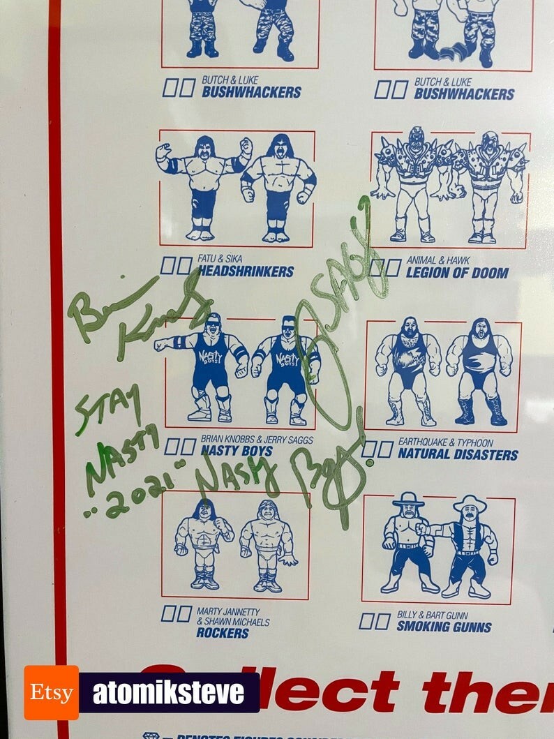 Ultimate WWE WWF Hasbro Action Figures Collectors Checklist Poster