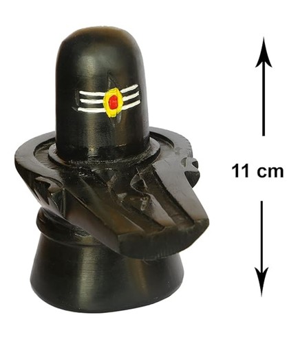 Handcrafted Black Marble Shiva Lingam With Tilak & Nandi With Tilak Handcrafted - Picture 4 of 6