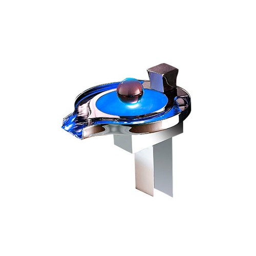 LED Bathroom Basin Sink 3 Colors Deck Mounted Waterfall Spout Taps Mixer Faucets - Picture 3 of 9