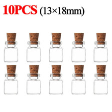 10/50pcs Clear Mini Glass Bottles With Cork Stopper Message Bottles Party Decor