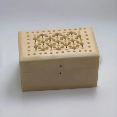 Vintage Soapstone Trinket Box Ivory Handmade Ornate Finite Detail Lid Removes