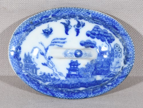 Blue Willow Childs Set Tureen & Underplate 2 1/2" Tall 4 3/4" Handle To Handle - Picture 8 of 11
