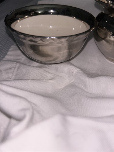 Gray's Pottery Stoke-on-Trent England Hand-Painted Silver Sugar Creamer. Stamped - Picture 3 of 10