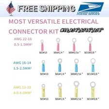 Heat Shrink 10-22AWG Electrical Wire Ring Spade Crimp Terminals Connectors USA