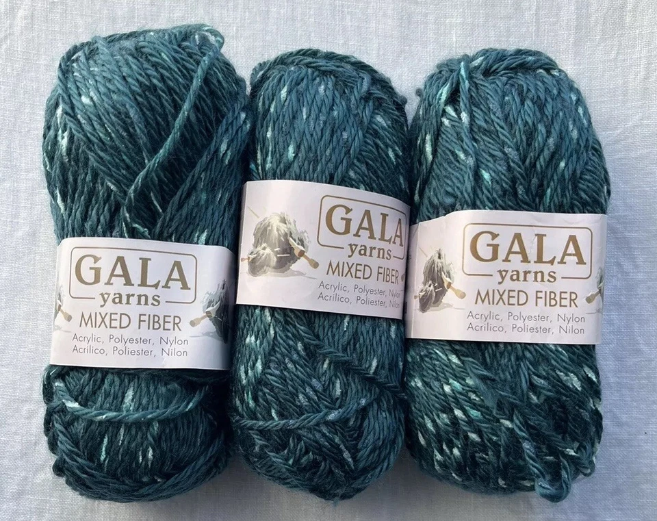 LOTE de 5 FIBRAS MIXTAS GALA Verde Oscuro Negro Cinta Moteada 1.76oz AcryPolyNylon Foto 2 de 4