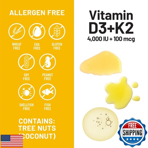 NatureWise Vitamin D3 4000IU + K2 (MK7) 100mcg with Organic Extra Virgin Coco - Picture 5 of 5