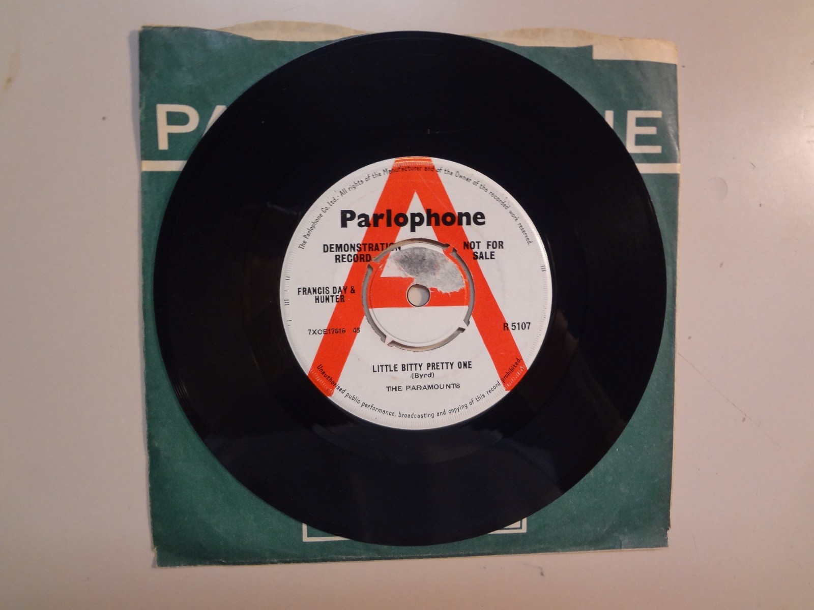 PARAMOUNTS:(Early Procol Harum)Little Bitty Pretty One-U.K.7" 64 Parlophone Demo