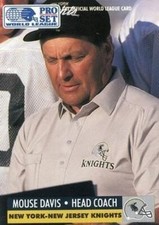 #18 Mouse Davis - NY NJ Knights - 1991 Pro Set - WLAF Inserts Football
