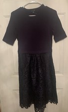 Ann Taylor Lace Bottom Dress Dark Navy Size S