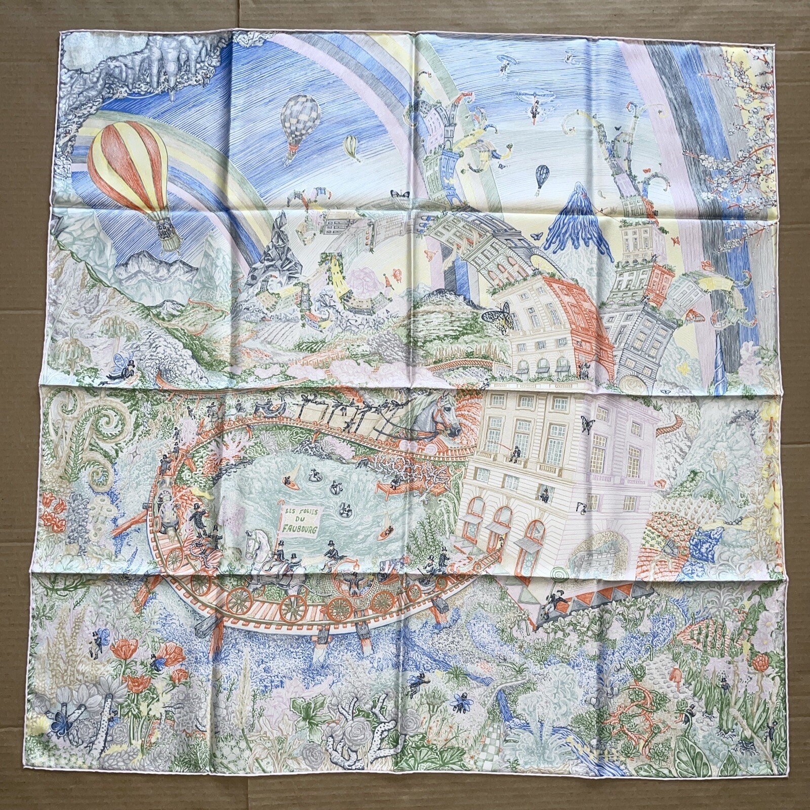 New Hermes Silk Les Folies du Faubourg scarf 90cm34