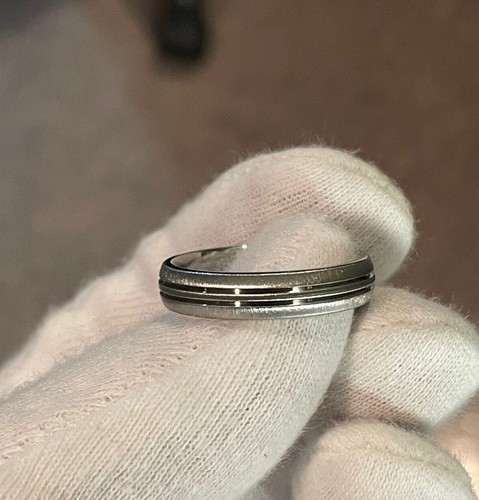 Wedding Ring, Titanium Band with Frosted Finish, 5mm Width, Ladies, Mens - Picture 8 of 10