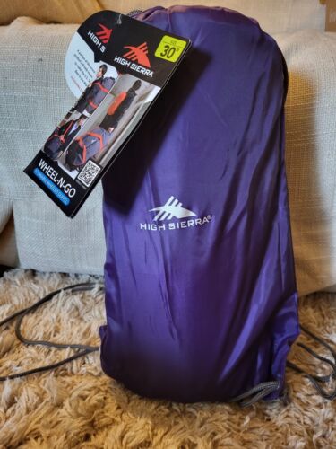 NWT High Sierra Wheeled Duffle Bag/Backpack 30" Gray/Purple