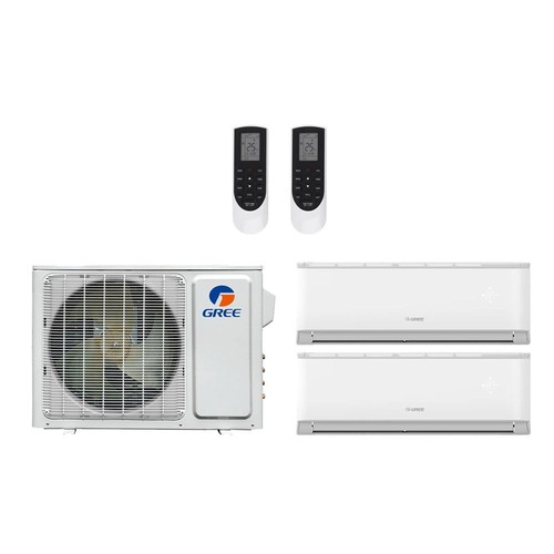 Gree 33,000 Btu 21 SEER2 2-Zone Ductless Mini Split Heat Pump System - 9K-24K