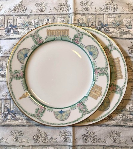 BERNARDAUD Limoges FOLIE DE BAGATELLE Dinner Plate 10.2in Pair Set - Picture 3 of 4