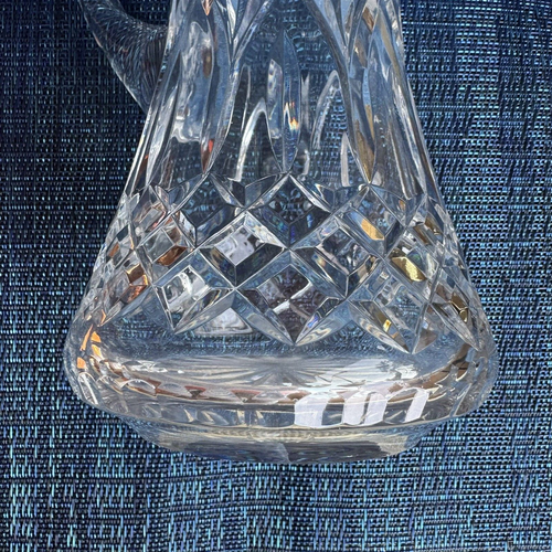 Vintage  Heavy Pressed Glass Crystal Pitcher, 9" Tall - Picture 4 of 9