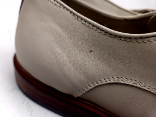 Barneys New York Oxford Herren 10 M Weiß Leder Schnürschuhe Elegant Schuhe Italien - Bild 5 von 11